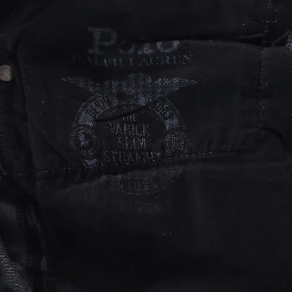 Polo Ralph Lauren Jeans Mens 36x34 Blue Varick Slim Straight Dark Wash Stretch